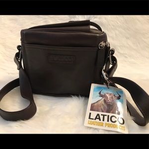 Latico Brown Leather Binocular Bag/Purse NWT